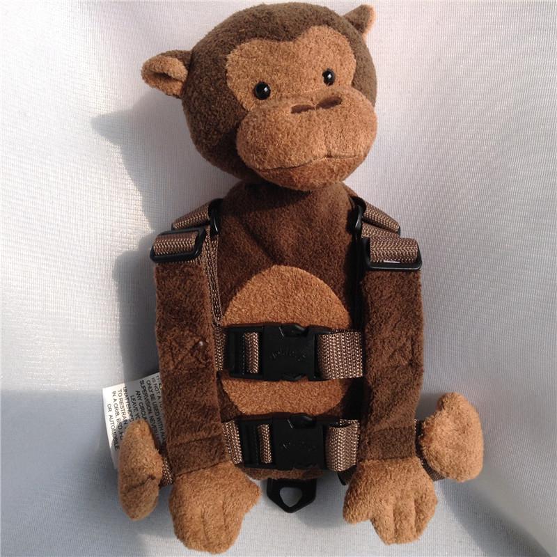 Perlen samt Affe Kinder 2-in-1 Anti-Verlust Rucksack & Leine mit kleinen Taschen