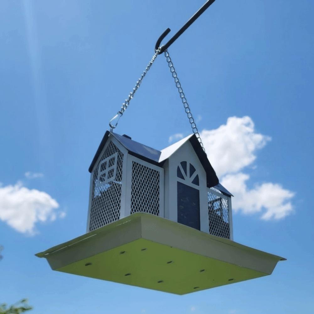House Shape Wild Bird Feeder Metal Bird Feeding Station Multi-purpose Hanging Bird Feeder  Balcony