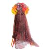 Artificial Veil Headband Halloween Headband Wreath Rose Streamer Headdress Rose Red Yarn Headband decoration