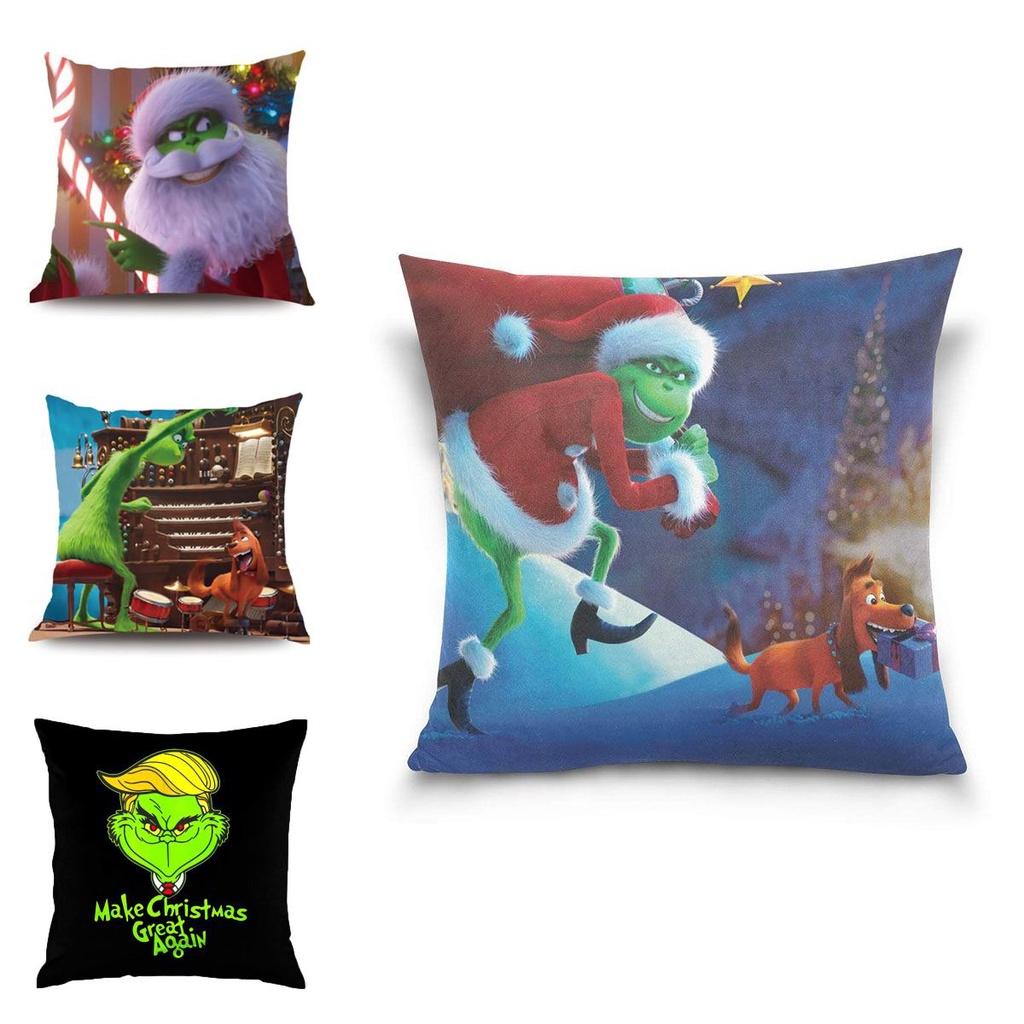 Cozy Grinch 3d Printing Christmas Pillow Case In Super Soft Peach Skin For Festive Sofa Decor