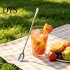 Long Handle Mixing Spoons Stainless Steel Spoon, Polished Metal Stirring Dishwasher Safe Tall Glass Bar Spoon for Cocktails And Coffee Durable