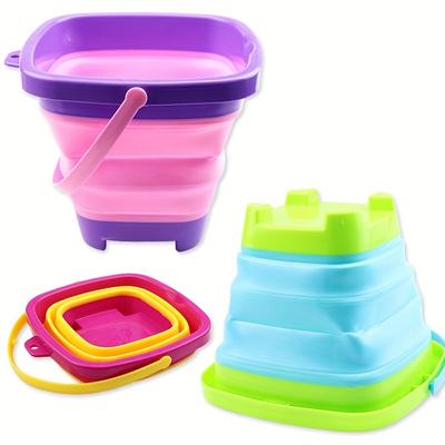 Faltbarer Strandeimer Silikon Zusammenklappbare Spielzeugeimer für Kinder für Sommeraktivitäten Campingausrüstung Reise Strand Sandspielzeug