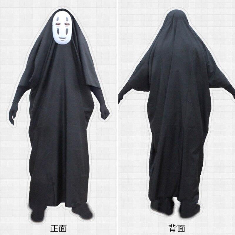 Spirited Away No Face Man Kimono Cosplay Costume With Mask Gloves For Halloween Party