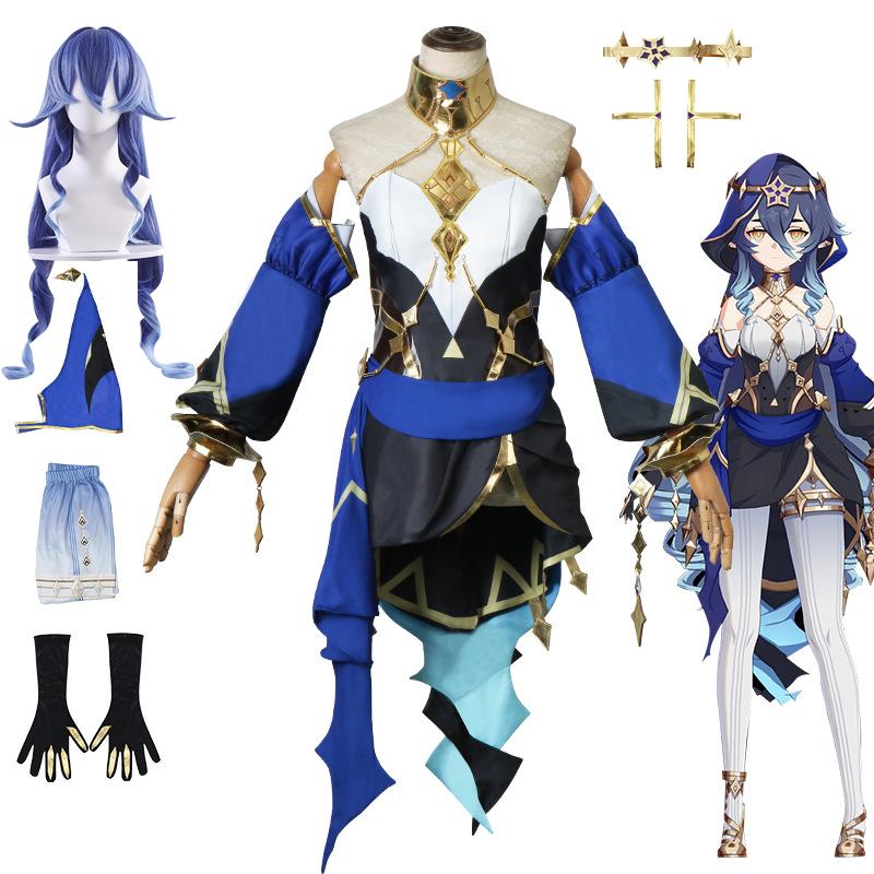 Hra Layla Sumeru Cosplay Kostým Layla Kompletní sada Pokrývky hlavy Šaty Boty Paruka Anime Cosplay