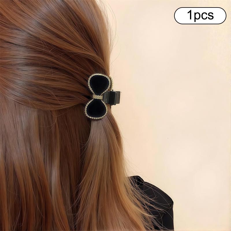 1/2Pcs Velvet Bow Small Hair Claw Sweet Princess Head Hair Clip Clamp Women Girls Forehead Bangs Side Clip Hairpin Shark Clip