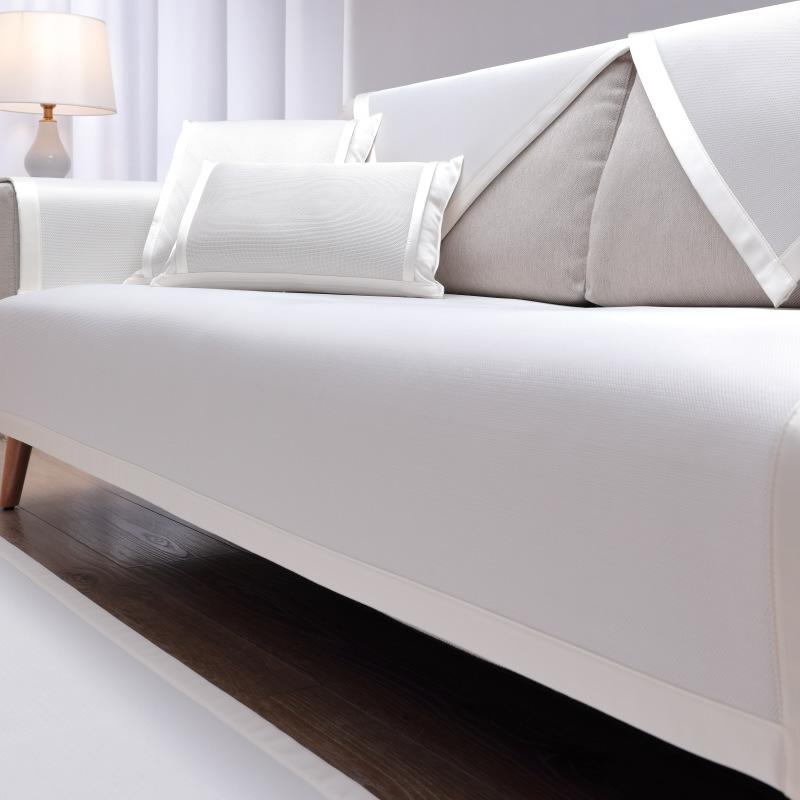 

Подушка для дивана из ледяного шелка, доступная роскошная стильная летняя летняя подушка для сиденья для лета, высококачественный кожаный чехол для дивана из цельного дерева, чехол 70*50