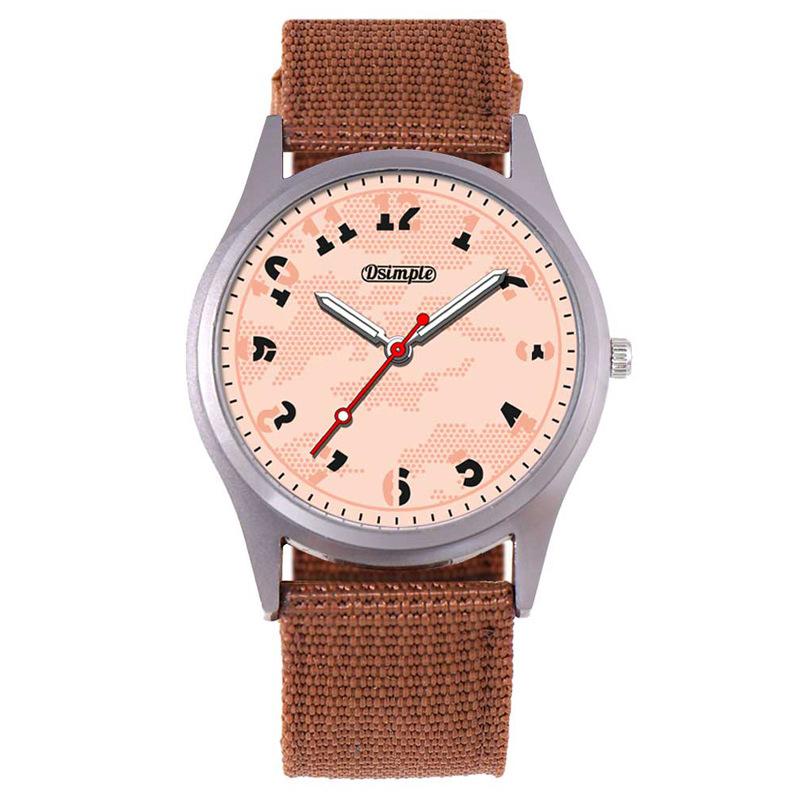 

New sports style men s watch nylon belt quartz watch Fashion casual men s watch military watch simple watch коричневий