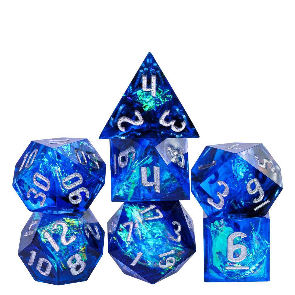 Cusdie Unique DND Dice Sharp Edges D4 D6 D8 D10 D% D12 D20 Polyhedral Dice Set for Dungeons&Dragons Tabletop Role Playing Games