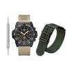 Luminox Rubber Navy Seal Foundation Chronograph | Date | Small Second Analog Dial Black Men's Watch - Xs.3590.Nsf.Set, Brown Band, Black, Classic