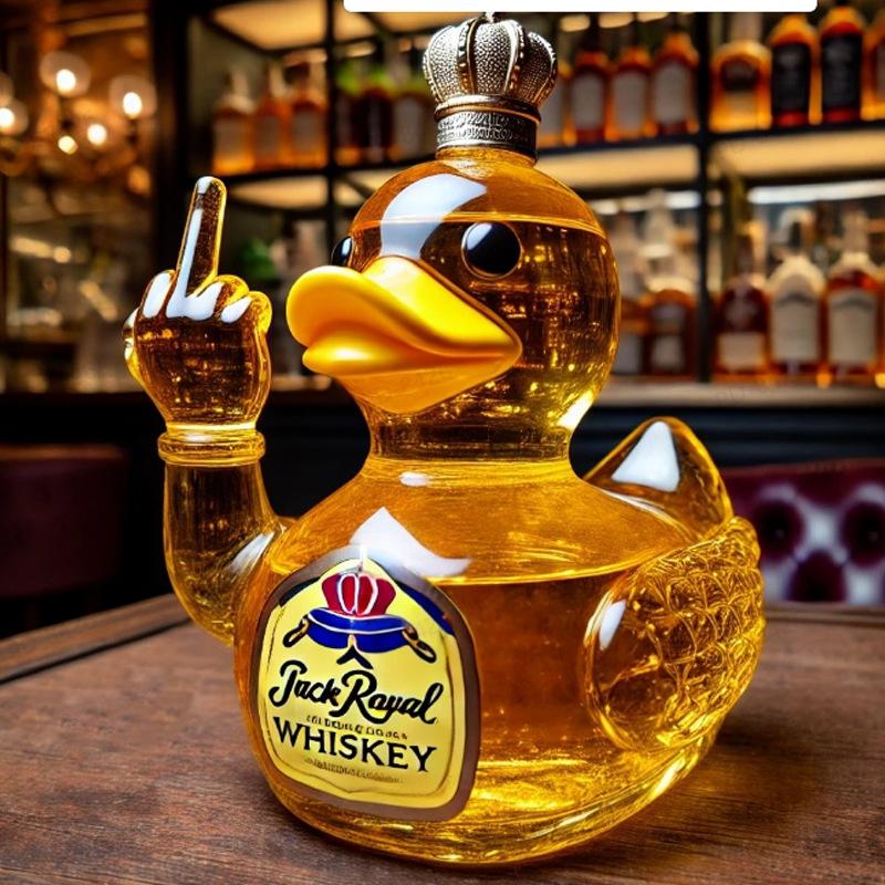 Funny French Bulldog Whiskey Bottle, Humor Novelty Decanter, Creative Gift, 250ml Clear Glass