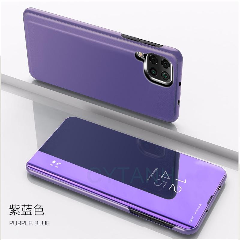 Funda For Samsung Galaxy A12 A22 A32 A52 A52s Case PU Leather Smart Mirror Flip Stand Phone Case For Galaxy M32 4G 5G Back Cover