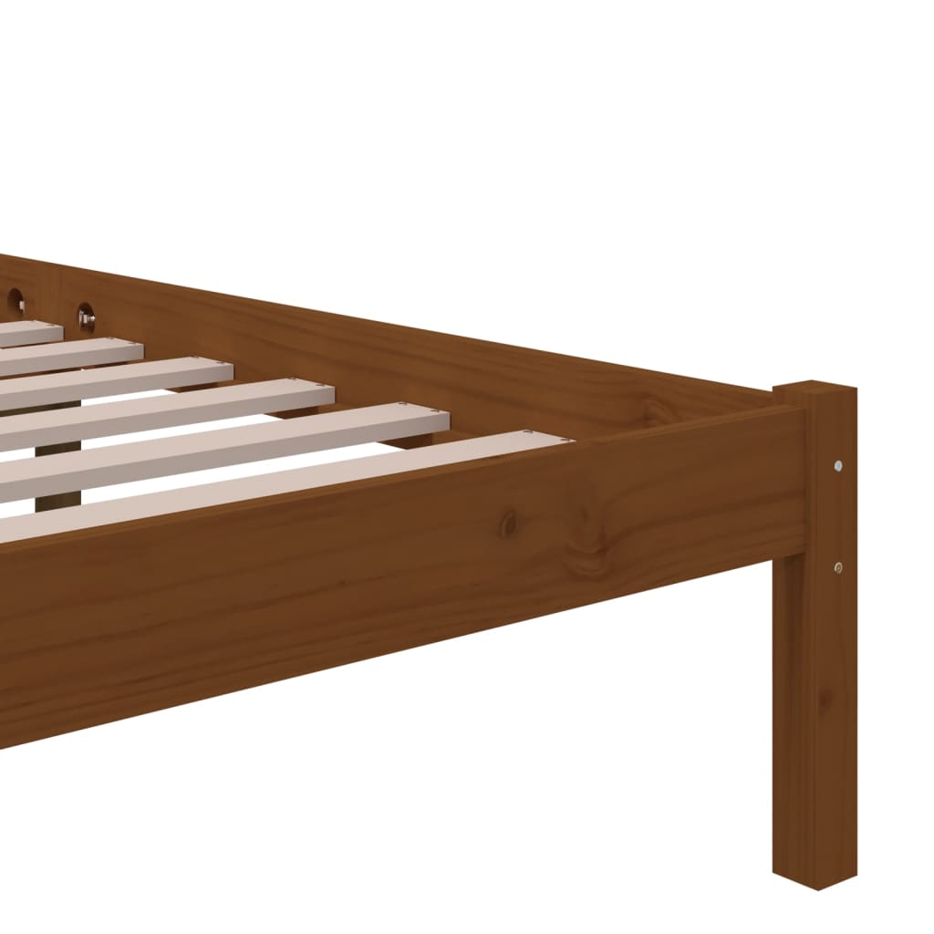 Solid Wood Bed Honey Brown 100 x 200 cm