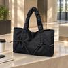 Large Rectangular Tote Handbag Medium Firmness Nylon with Polyester Lining Lightweight Purse