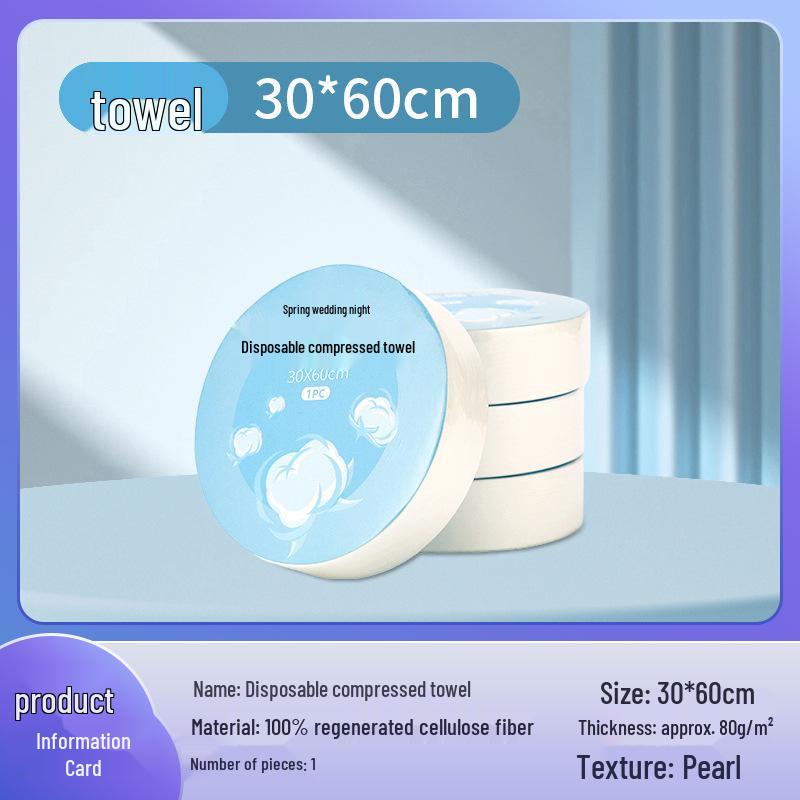 Compact Cotton Compressed Towels - Individually Wrapped, Travel-Friendly Face and Bath Towels for Hotels