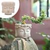 Realistic Buddha Head Flower Pot Handmade Sculpture Plant Containers  Table Centerpiece