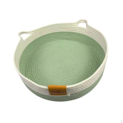 Cotton Rope Cat Bed Scratch Pad Nest, Woven Washable Resistant Pet Nest Scratching
