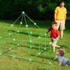 Kids Light-Up Fort Building Kit - Construction Toy, Kids Indoor And Outdoor Play Tent With 126 Rods, 67 Balls, And 4 Strings Of LED Lights