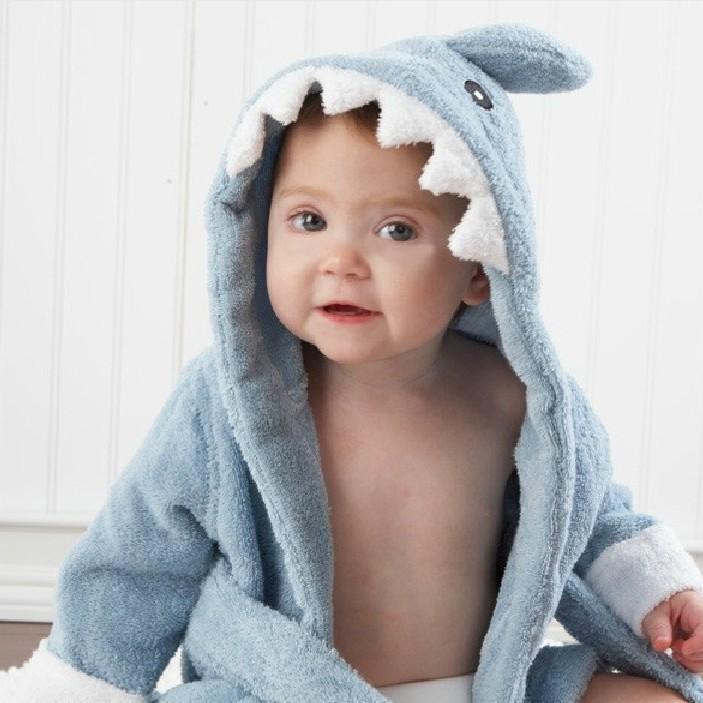 Animal-Shaped Hooded Bathrobe for Infants and Toddlers