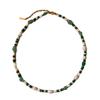 Summer Women's Natural Pearl & Malachite Beaded Necklace - Colorfast Light Luxury Clavicle Chain