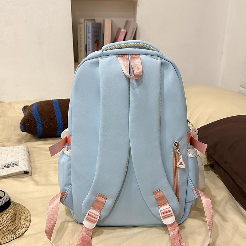 Color Block Student Schoolbag Children's Large Capacity Backpacks with Coin Purse