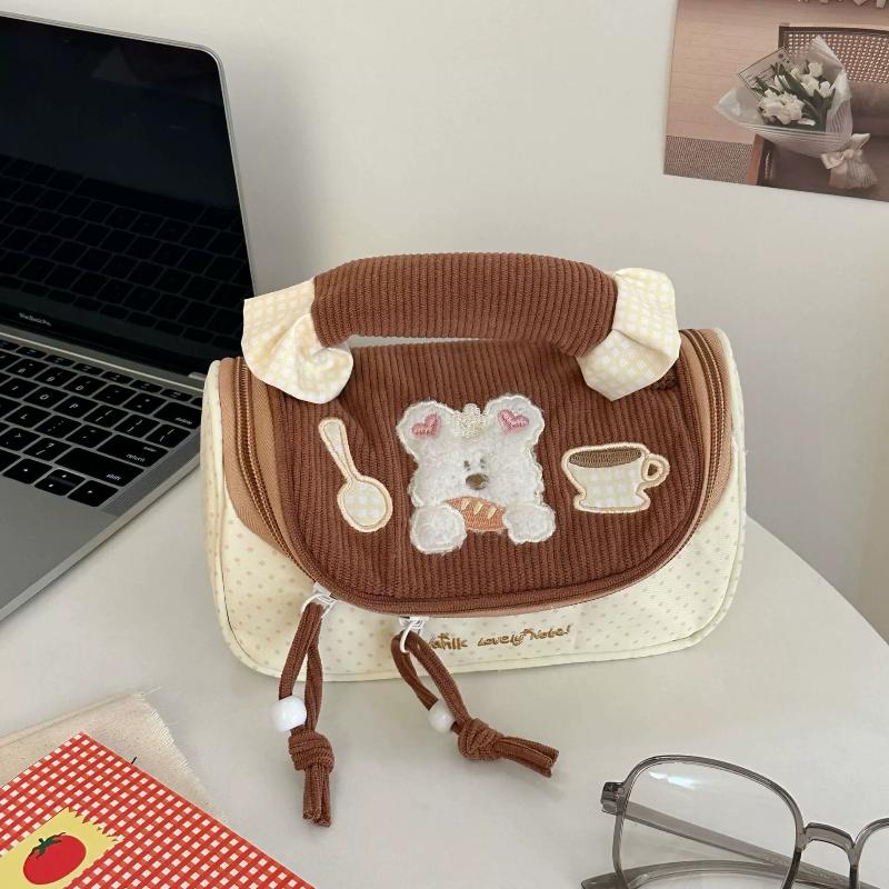 

Косметичка Colorblock Большой вместимости Милая Эстетичная Органайзер для Канцелярских Принадлежностей Kawaii Мультяшная Для Девочек Подростков Дорожная Сумка для Макияжа