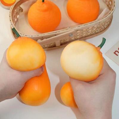 1/2/3/4/5Pcs Stress Relief Orange Toy Decompression Dekopon Tangerine Stress Ball Anti-anxiety Simulation Fruit Squeeze Sensory Fidget Toy