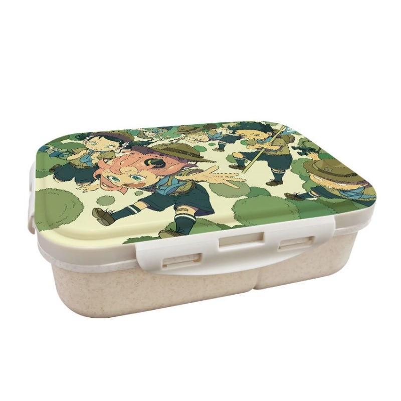 Anime Cartoon Spy X Family Printed Wheat Straw Lunch Box