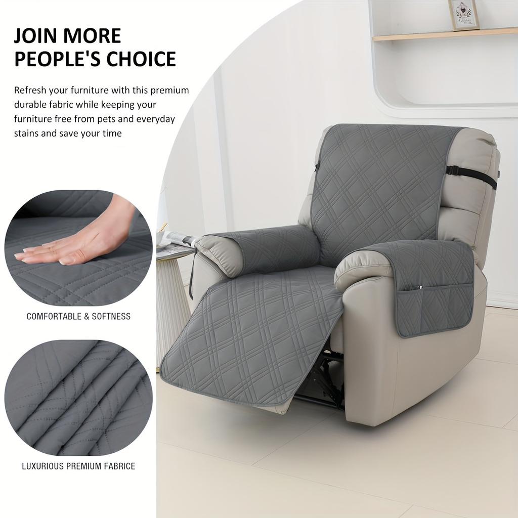 1pc Waterproof Recliner Cover, Pet Scratch-resistant Sofa Slipcover, Recliner Protective Cover, Suitable For Bedroom