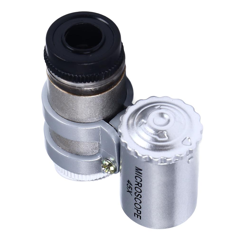 Phone Microscope 45X Phone Camera Microscope Magnifier Attachment with 2pcs LED for Inspection