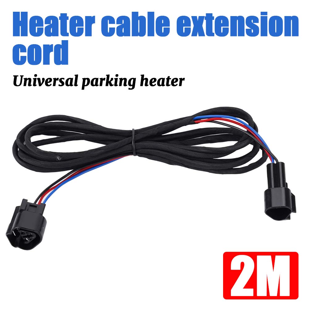 

2/3/4M Wiring Harness Kit Black Plug Dual Head Parking Heater Universal LCD Switch Parking Heater Extension Cable for Truck Van