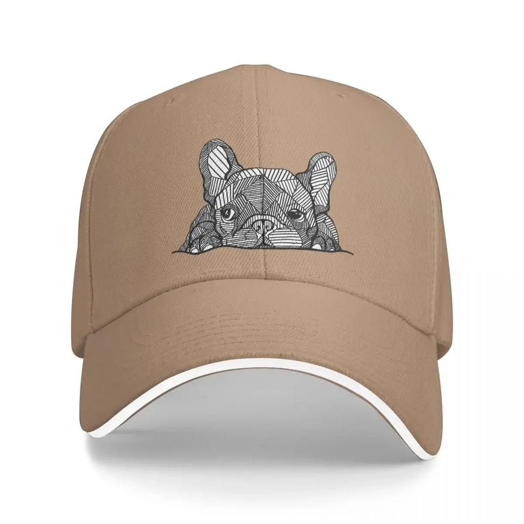 Puppy French Bulldog Frenchie Dog Washed Mens Baseball Cap Cycling Trucker Snapback Caps Dad Hat Golf Hats