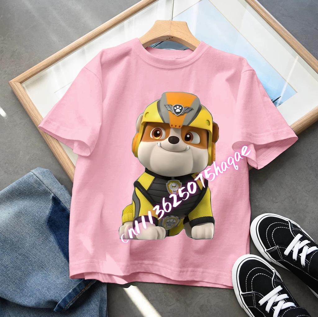 New PAW Patrol Children's Cotton Short-Sleeved Boys' Sports Shirt Girls' Casual Top Cartoon Print Summer T-Shirt Cartoon Print