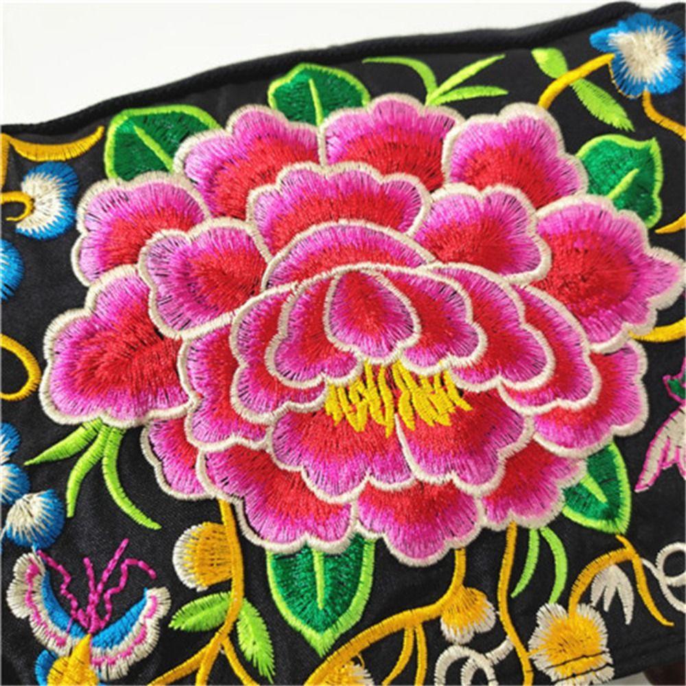 Leaf Ethnic Style Tote Bag Bird Rose Flower Shoulder Bag Elegant Embroidery Flower Handbag  Travel