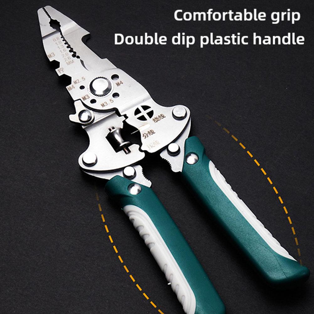Foldable Wire Stripper Crimping Tool-Pulley Design Multifunctional Electrician Pliers Used for Safety Connection and DIY Project