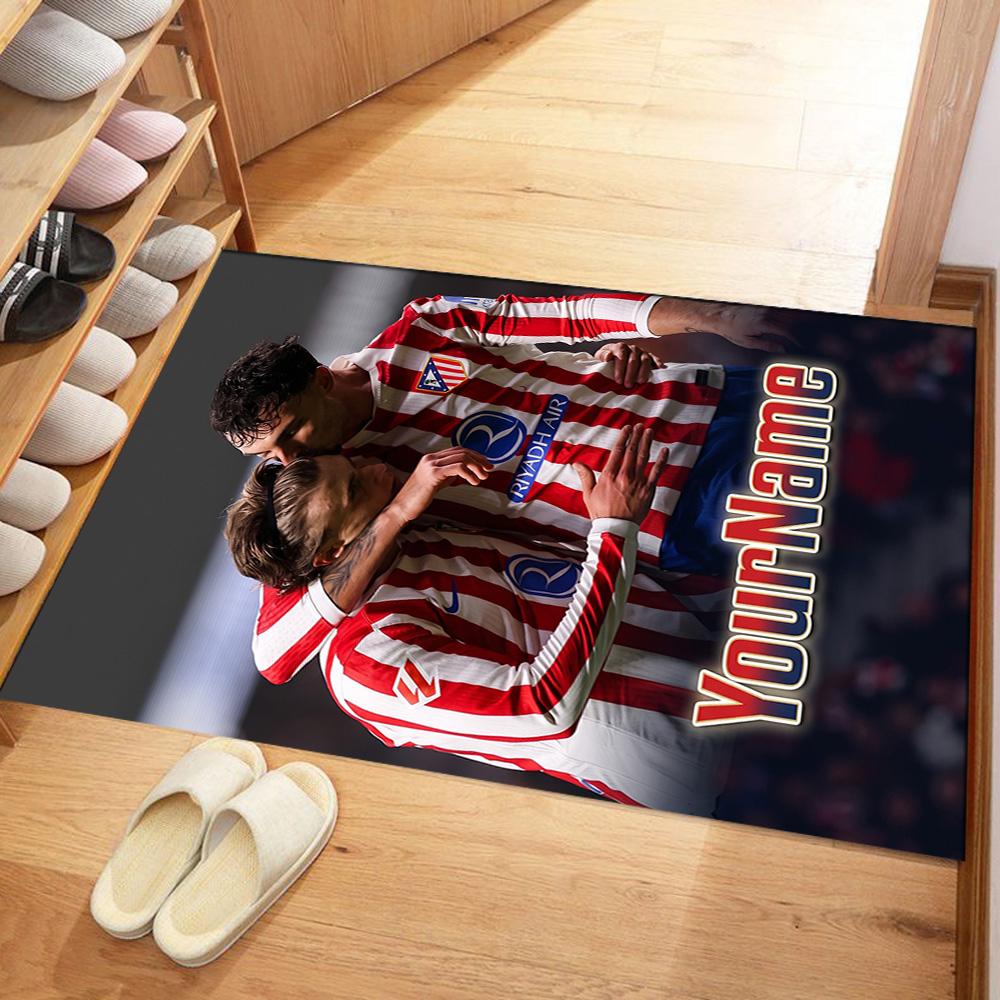 Atletico Madrid Customizable Name Floor Rug Office Rug Design for Bedrooms Outdoor Dormitory Decorate room Anti-slip Rug Decorate Offices