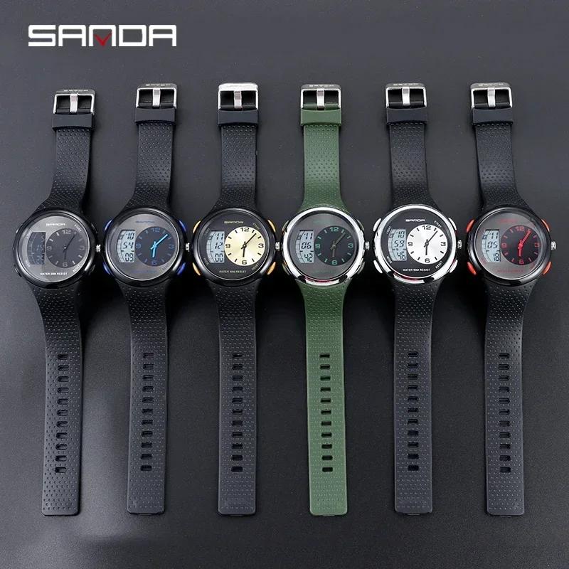 SANDA Digital Watch Men Military Army Sport Quartz Wristwatch Original Top Brand Luxury LED Waterproof Male Electronic Clock 763