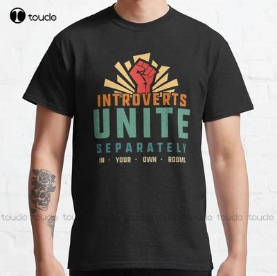 Introverte Mensen Verenigen Zich Apart In Uw Eigen Kamers Klassiek T-shirt Gepersonaliseerd T-shirt Gepersonaliseerd Volwassen Tiener Unisex Xs5xl Katoen Unisex Unisex