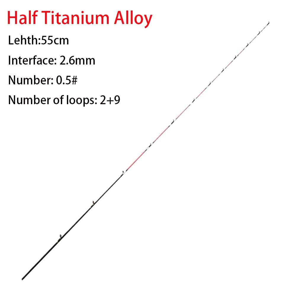 Fiberglass/Carbon Half-titanium Fishing Rod Tip Retractable Half/All Titanium Alloy Carbon Fiber Spinning Ice Fishing