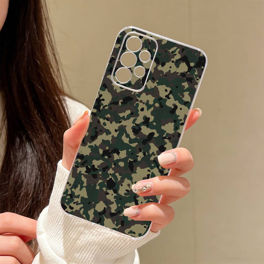 Camouflage Phone Case Transparent Silicone Soft For Samsung S25,S24,S21,S22,S23,S30,Ultra,S20,Plus,Fe