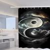 Chinese Taiji Yin Yang Eight Diagrams Shower Curtain for Bathroom Accessories Folding Partition Curtains Bath Bedrooms Quarto