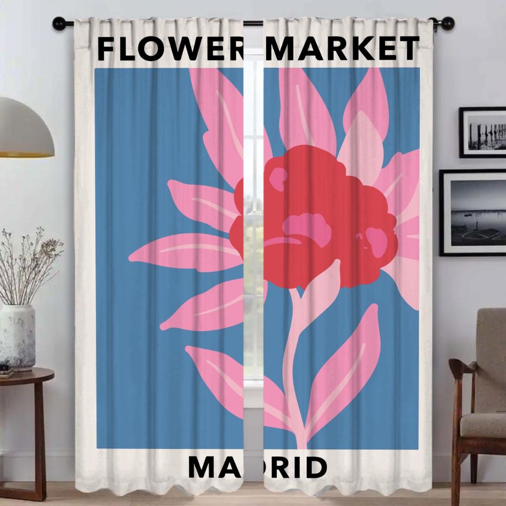 

Перегородка Цветочный рынок Сорренто Домашний интерьер Шторы 2 штуки Затемняющая штора для комнаты 2 панели Хэллоуин Украшение Жалюзи W50xH70cmx2pcs-CL