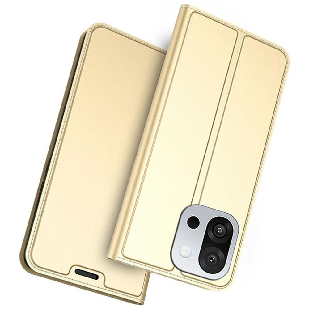 

Чехол для OnePlus 13T 5G из ПУ кожи, чехол для телефона с держателем для карт и подставкой Gold