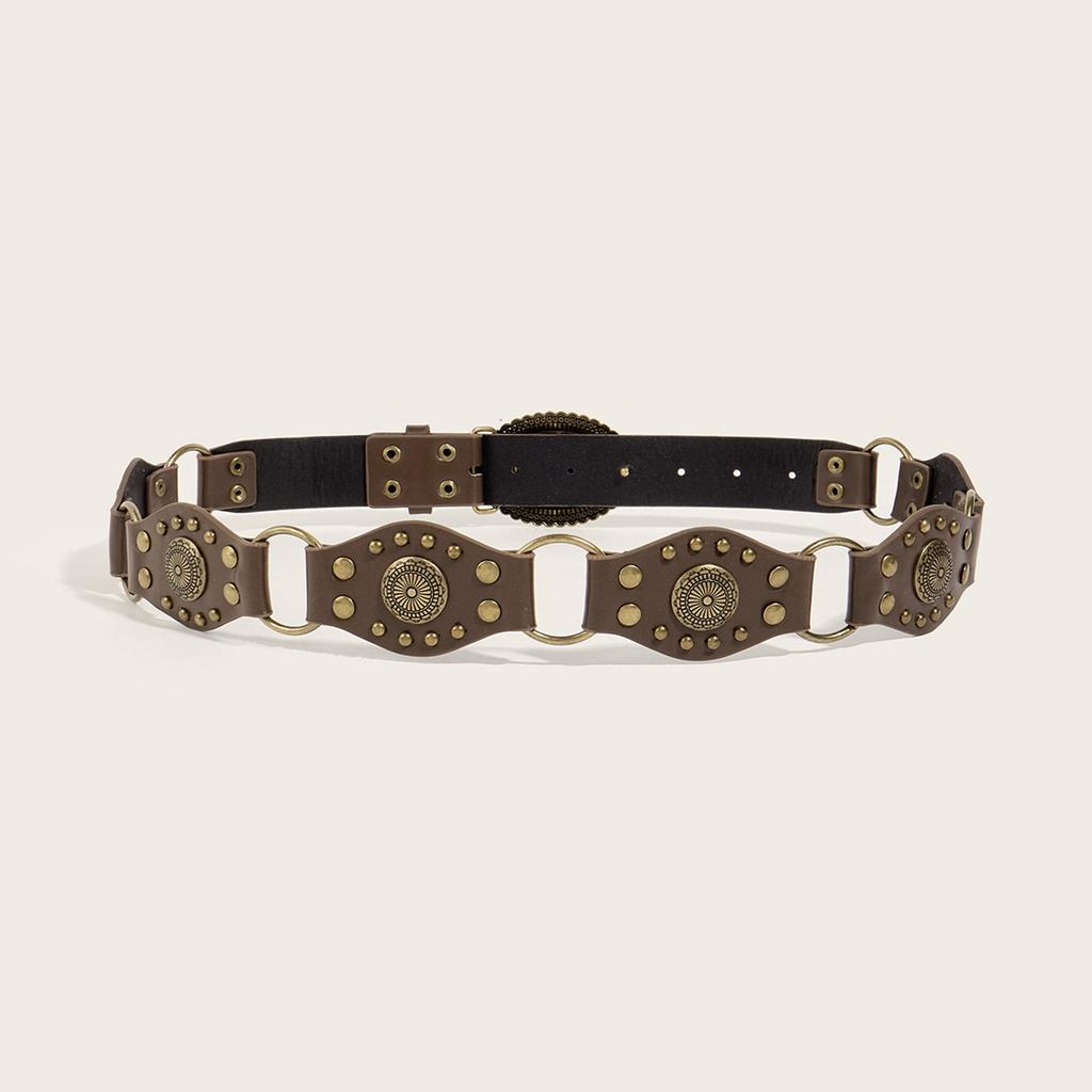 Heart Buckle Waist Belt Punk Chain Heavy Duty Grunge Buckle Modern Waistband Waist Chain Studded Belt