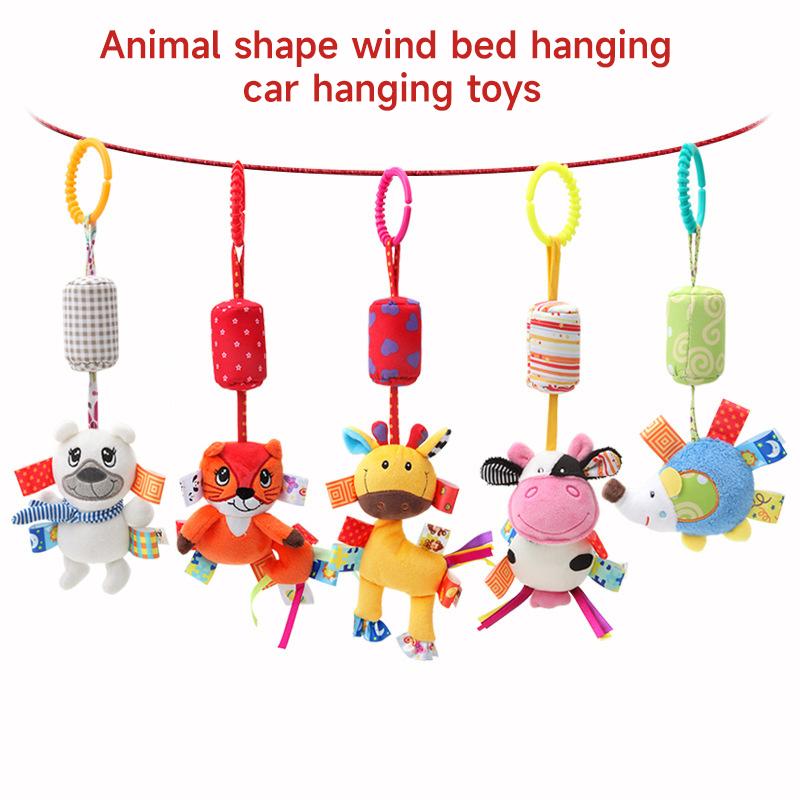 New Baby Rattles Bell Toy Soft Stuffed Animal Rattle Hand Grip Toys Pendant Stroller Crib Bed Teether Hanging Toy 0-24 Months