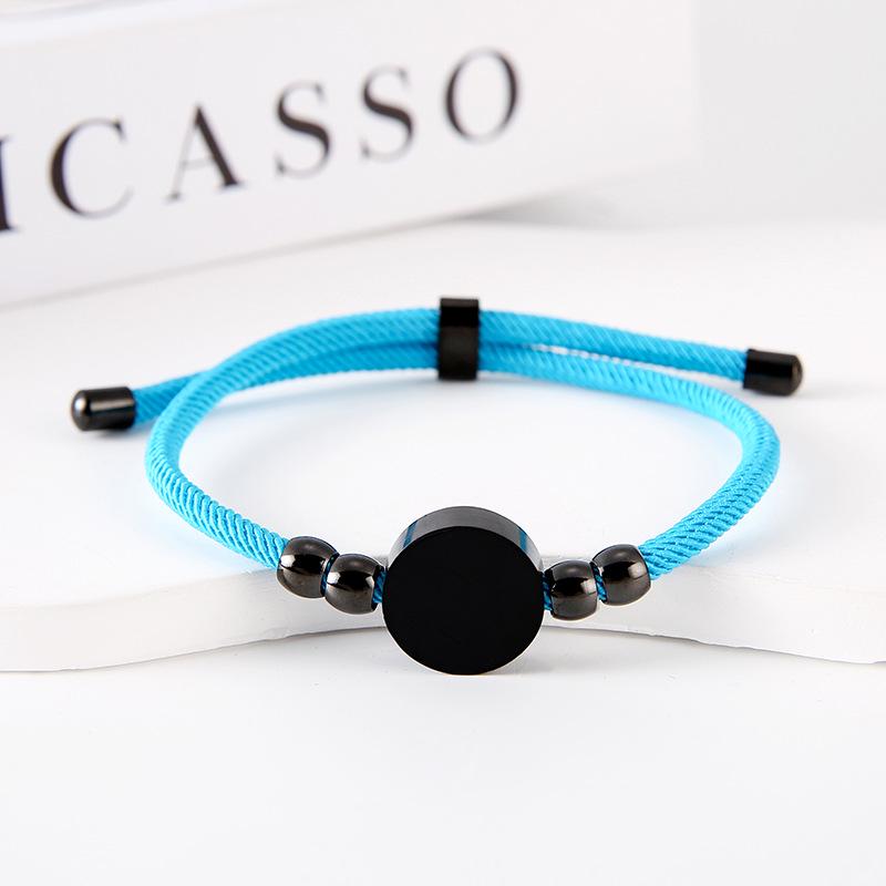 Stainless Steel Multi-Color Adjustable Bracelet with Round Tag for Laser Engraving, 15mm Hole