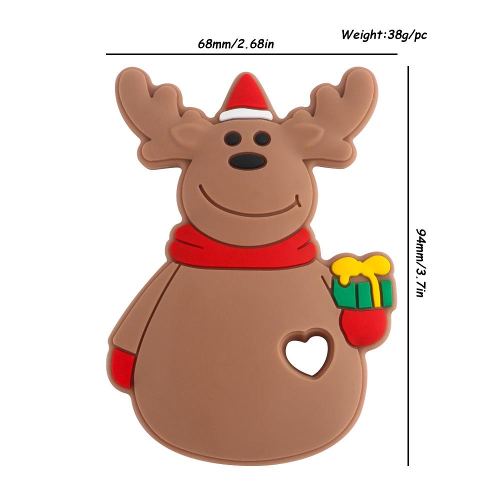 2/5pcs Christmas Series Silicone Beads Santa Reindeer Cookies Snowman DIY Pacifier Chain Jewelry Making Bulk DIY Crafts