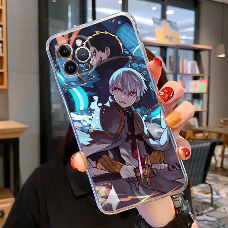 Pouzdro na telefon Fire Force pro iPhone 14 13 12 11 Pro Max XS X XR SE 2020 6 7 8 Plus Mini Průhledný kryt