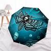 Gothic Moth Skull Umbrella, Portable 3 Fold Compact Umbrella for Men & Women,S184