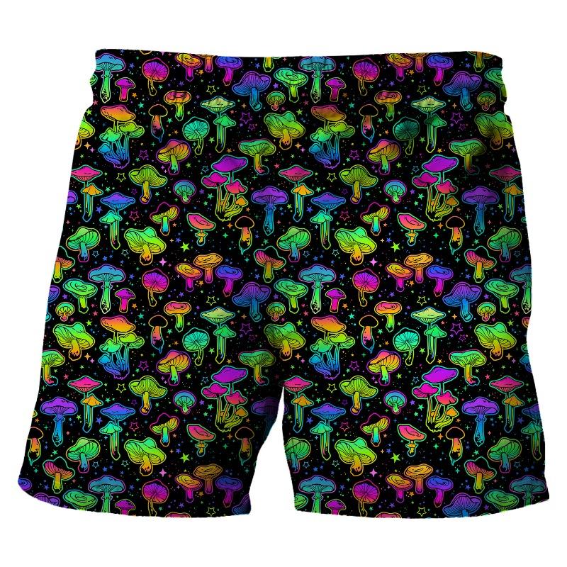 Summer Beach Style 3D Printed Loose Plus Size Quick Drying Shorts