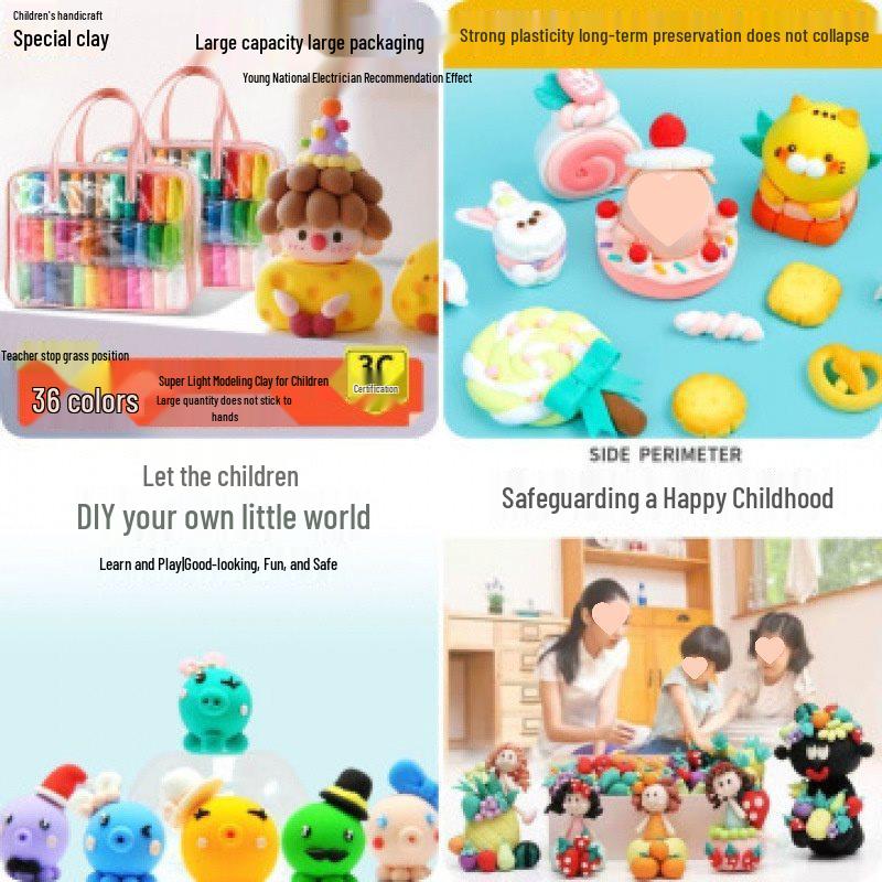 

Набір пластиліну для дітей на 36 кольорів: Бульбашкова та космічна пластилінова маса для дитячого садка та ручних виробів 6 Colors Set